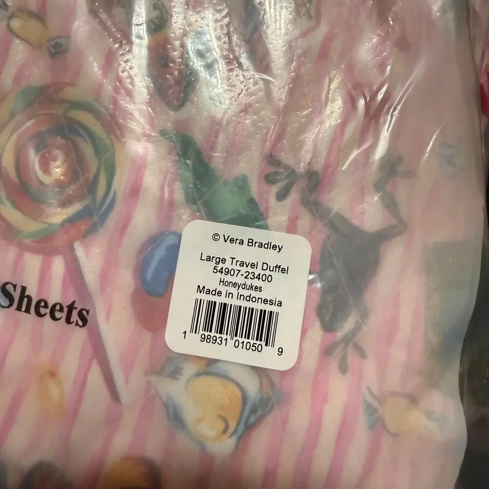 Vera Bradley Harry Potter Honeydukes Duffel Bag Travel Weekend Candy Pink - Picture 13 of 13